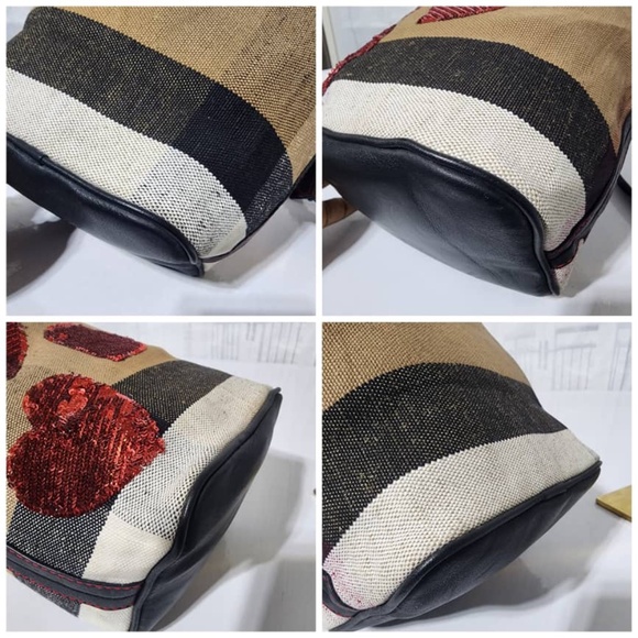 Authentic Burberry Ashby House Check Canvas with Sequins Mini Bag - Picture 14 of 15